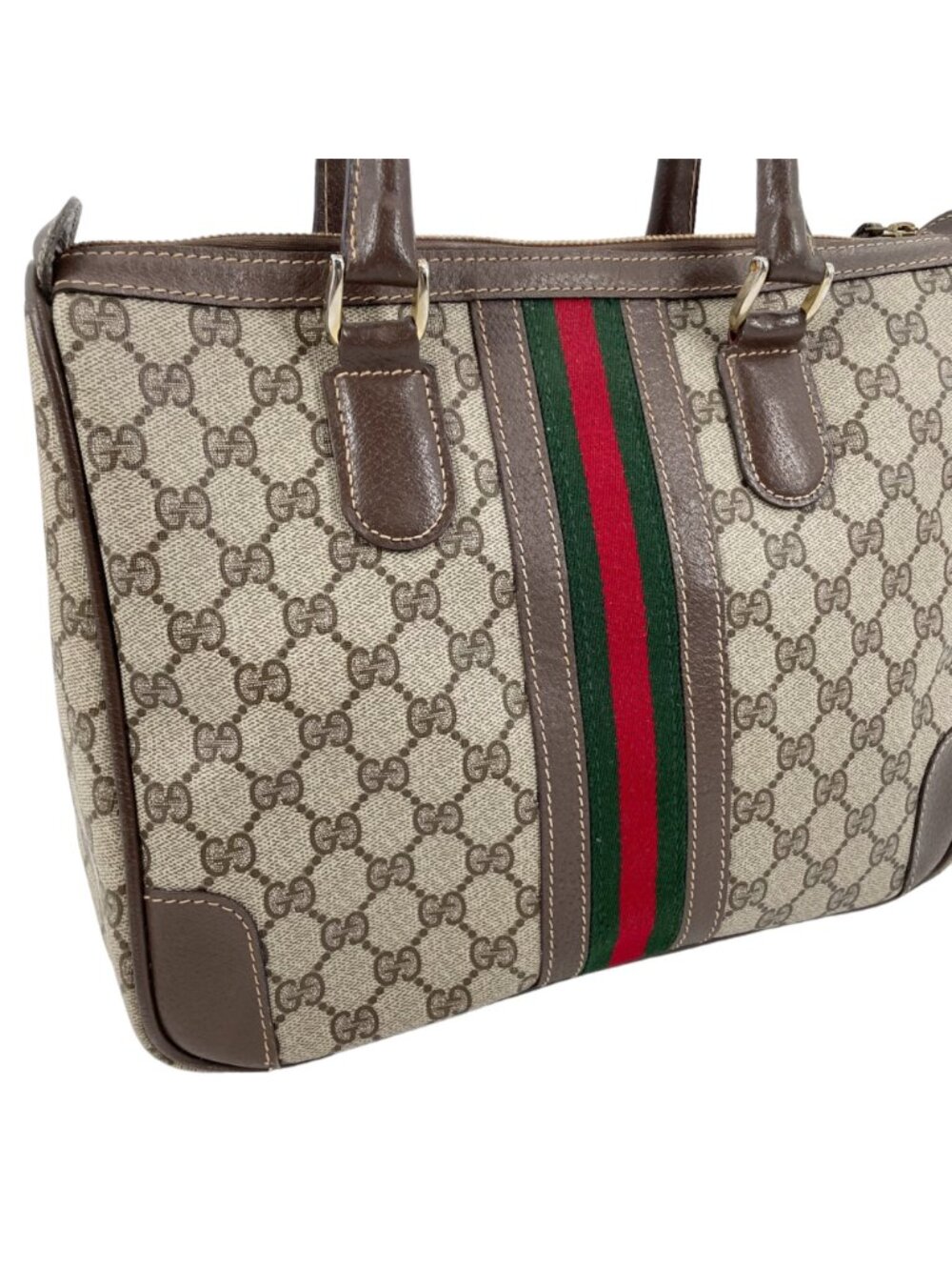 Gucci Ophidia Boston Leather Medium Top Handle Purse Bag Monogram Logo Luxury - Picture 5 of 16